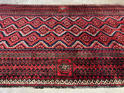 3’3”x6’2” Hand-Knotted 100% Wool Balouchi Area Rug - Carpet