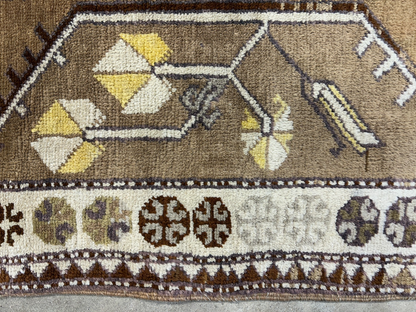 3'5"x5'3" Hand-Knotted 100% Wool Pile Kazak Area Rug - Carpet