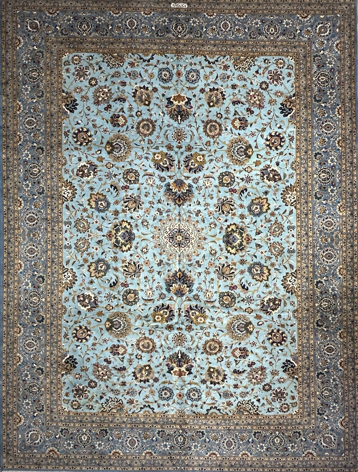 10’8”x14’2” Very Fine Hand-Knotted 100% Wool Pile Kashane Area Rug - Signed