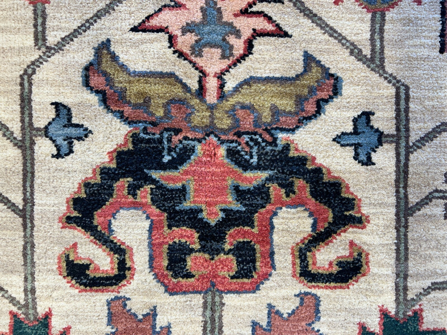 9'x11'10" Hand-Knotted 100%  Wool Pile IndoHeriz Rug