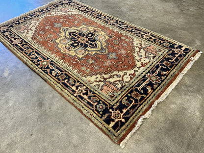3’x5’1” Hand-Knotted 100% Wool Indoserapi Area Rug - Carpet