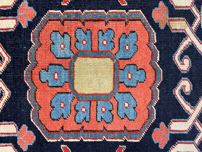 Collector Item - 9'x11'6" Hand-Knotted 100% Wool Pile Serapie Carpet - Area Rug