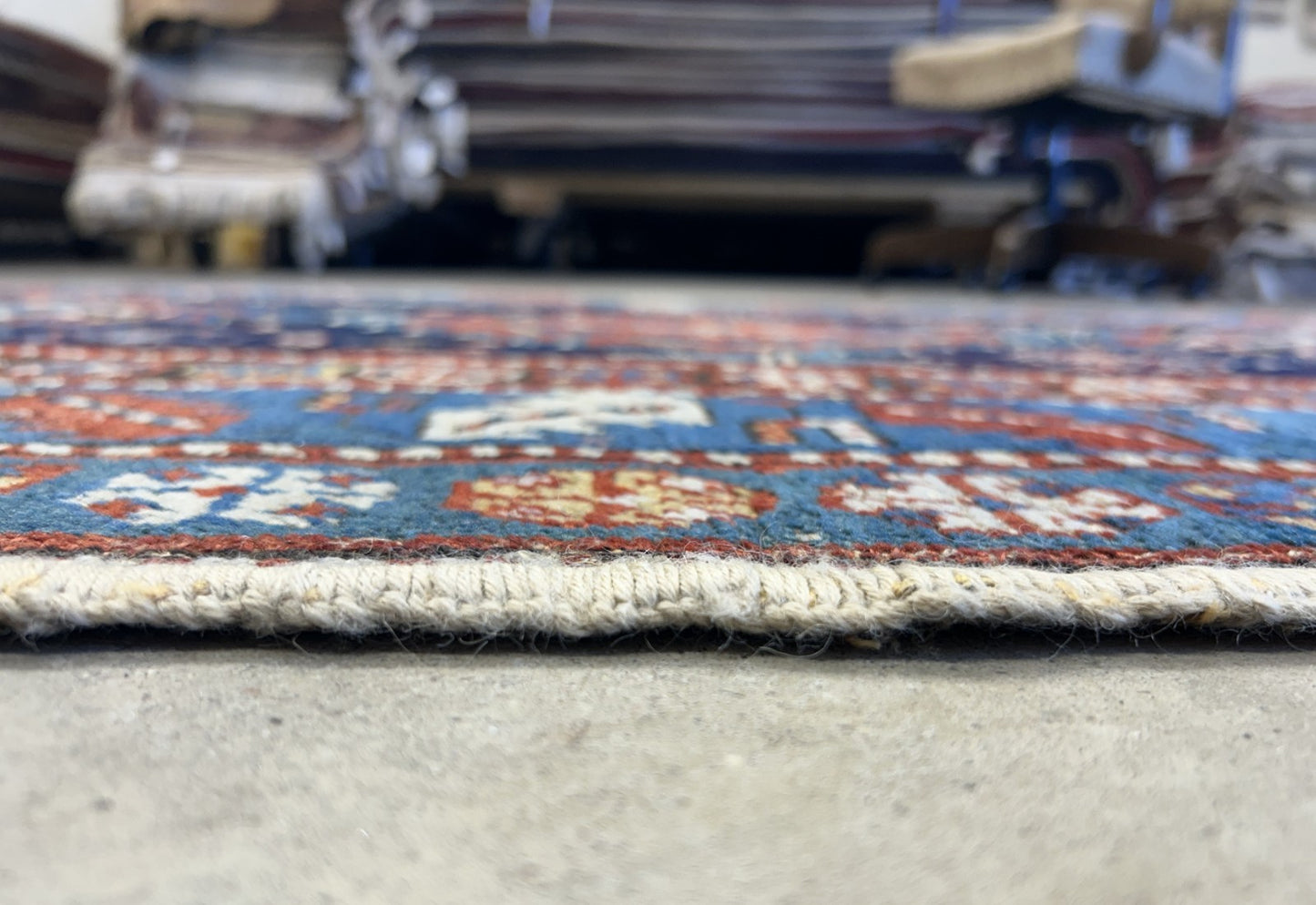 4'1"x7'2" Antique Hand-Knotted 100% Wool Pile Kazak Caucasian Area Rug - Carpet