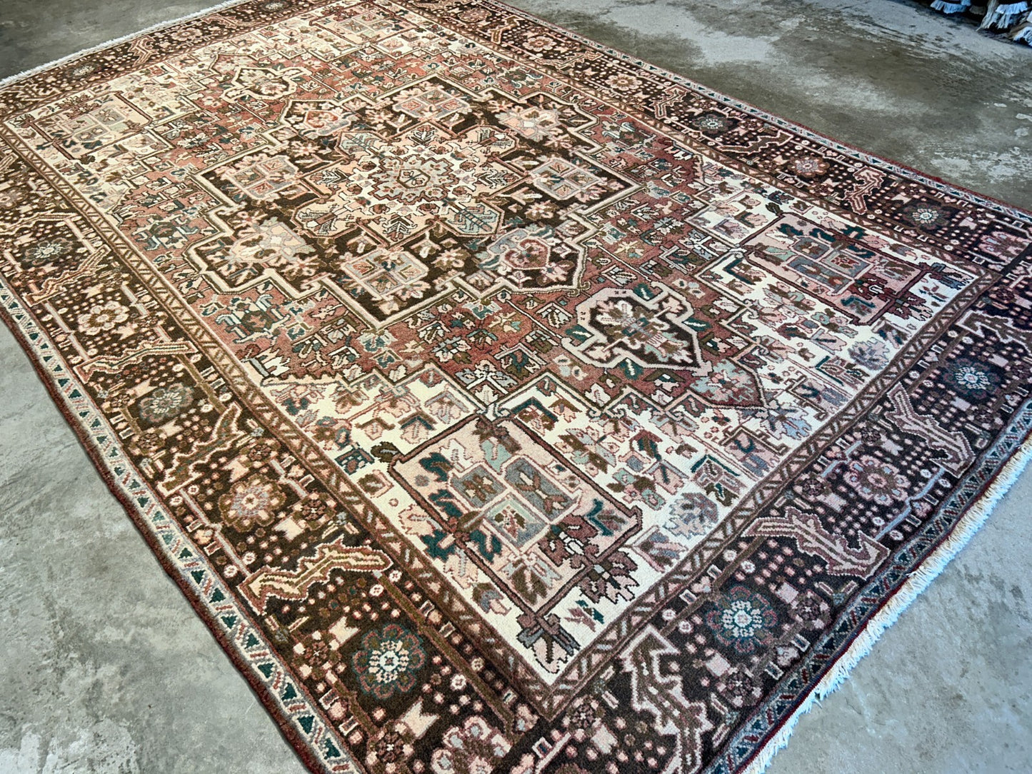 7'5"x11'5" Hand-Knotted 100% Wool Pile Herize Rug