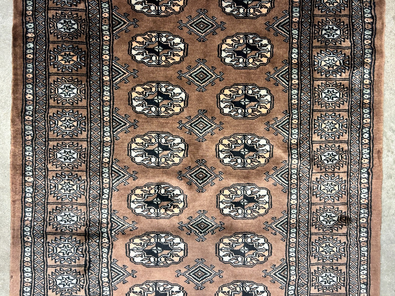 3'1"x5' Hand-Knotted 100% Wool Pile Bokhara Rug