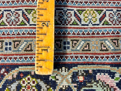 6'7"x9'9" Fine Hand-Knotted Wool & Silk Oriental Tabrize Rug - Area Carpet