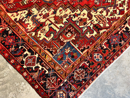 8'3"x11'4" Hand-Knotted 100% Wool Pile Herize Rug