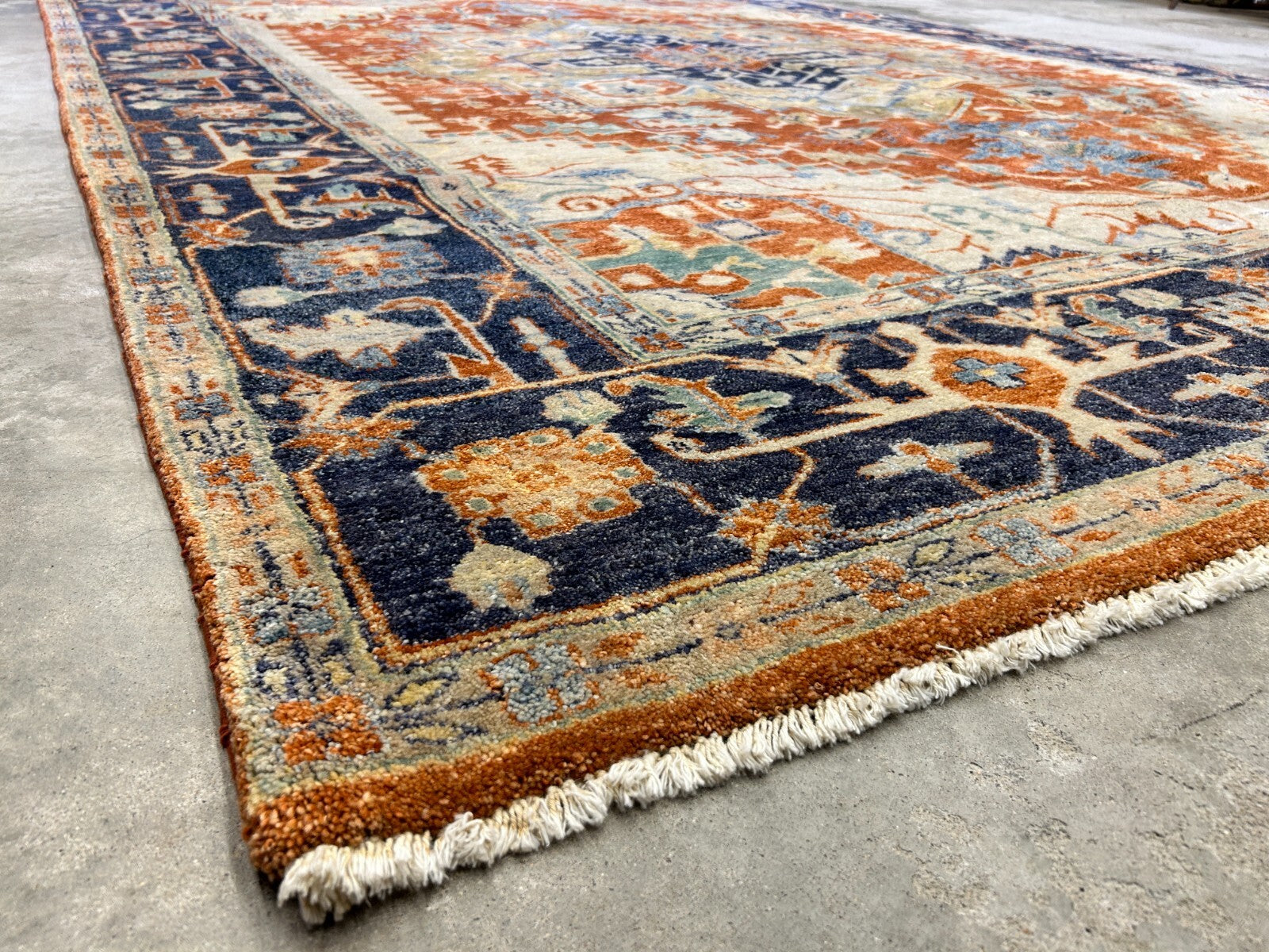 9'x12' Hand-Knotted 100% Lamb Wool Serapie Design Carpet - Area Rug