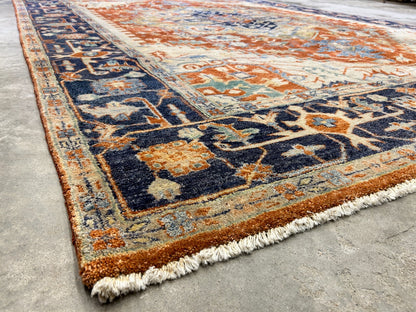 9'x12' Hand-Knotted 100% Lamb Wool Serapie Design Carpet - Area Rug
