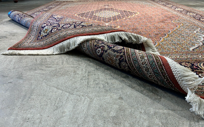 6'8"x10'1" Fine Hand-Knotted Wool & Silk Blend Tabrize Mahi Carpet - Area Rug