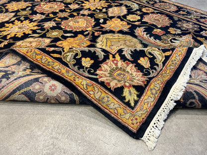 6'1"x9'1" Hand-Knotted 100% Wool Pile Agra Carpet - Area Rug