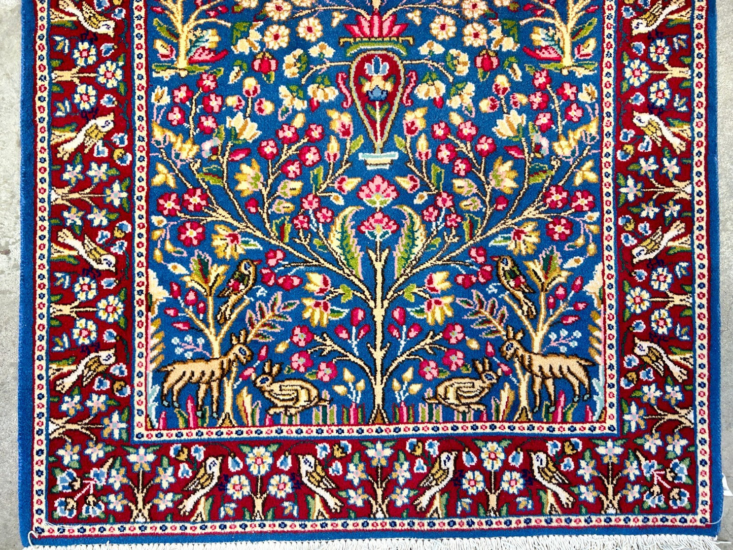 3'x4'9" Hand-Knotted 100% Wool Pile Tree of Life Carpet - Kermane Area Rug