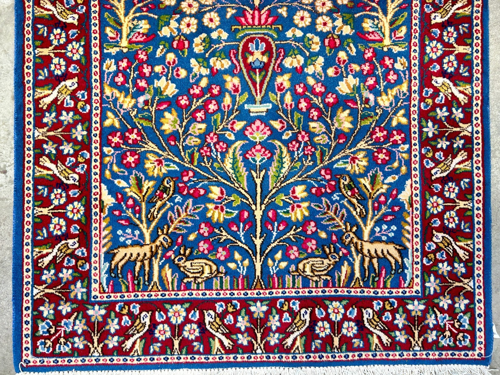 3'x4'9" Hand-Knotted 100% Wool Pile Tree of Life Carpet - Kermane Area Rug