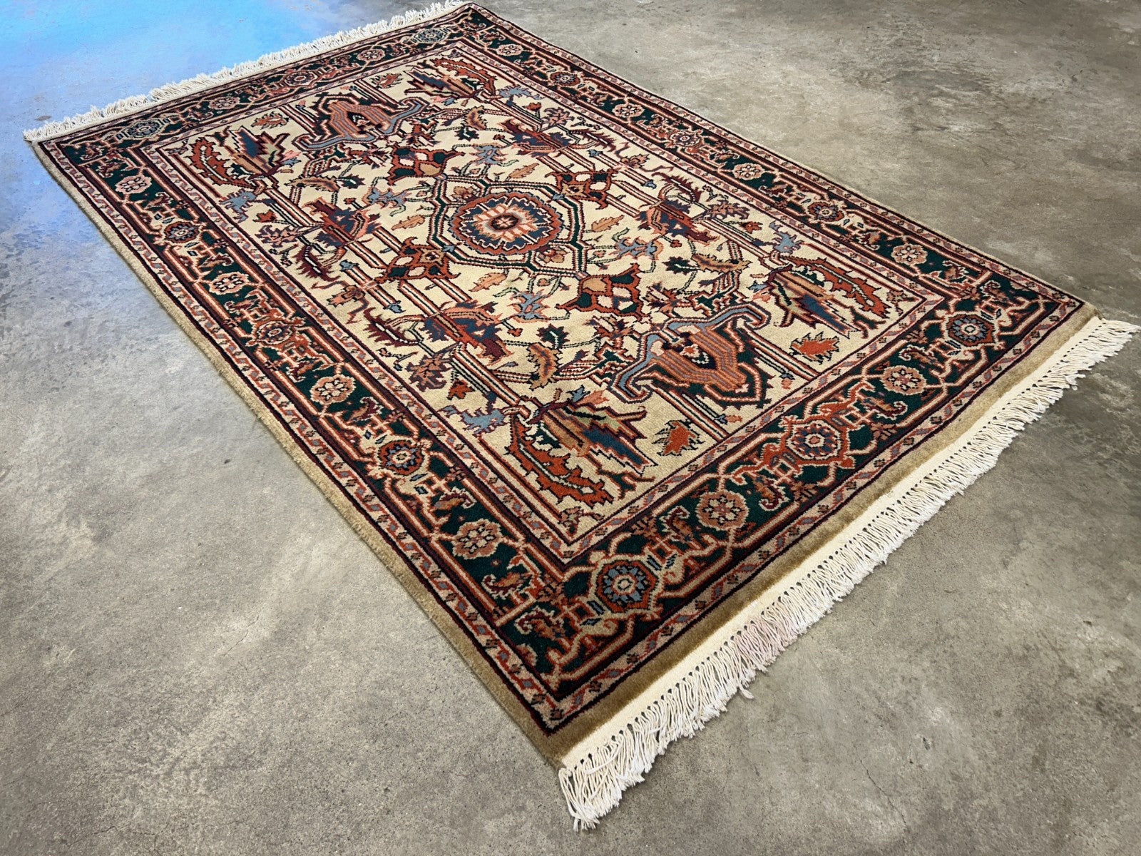 4'x6' Fine Hand-Knotted 100% Wool PileMahal Design Area Rug - Carpet