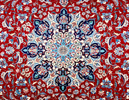 9'1" x 11'11" Very Fine Hand-Knotted 100% Wool Carpet - Tabrize Design Area Rug