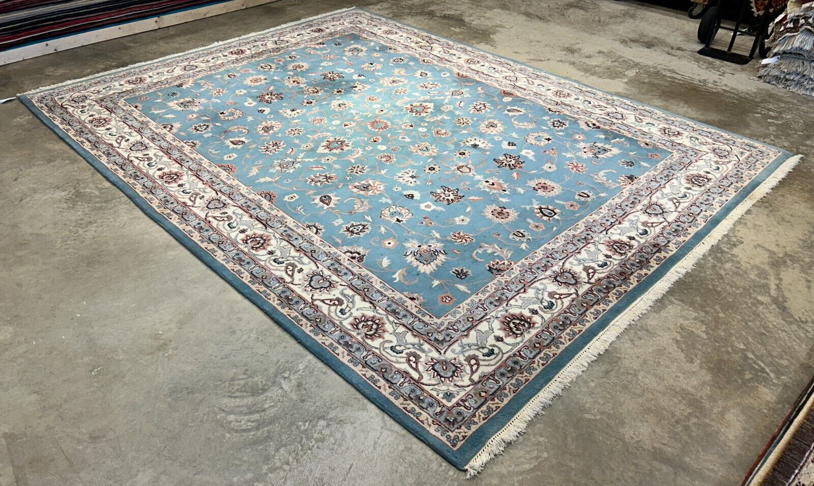 9'x12' Hand-Knotted 100% Wool Pile Kashane Design Carpet - Area Rug