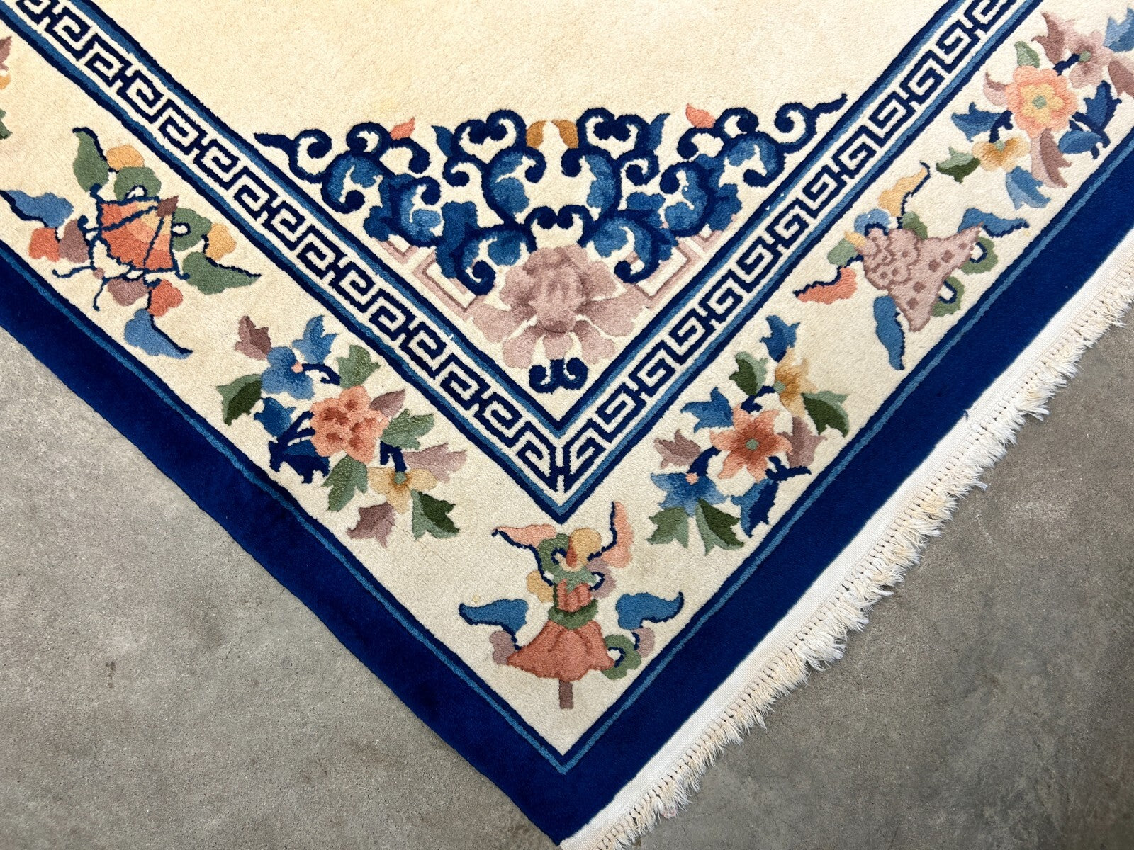 6'x9' Vintage Hand-Knotted Wool Oriental Art Deco Rug - Area Carpet