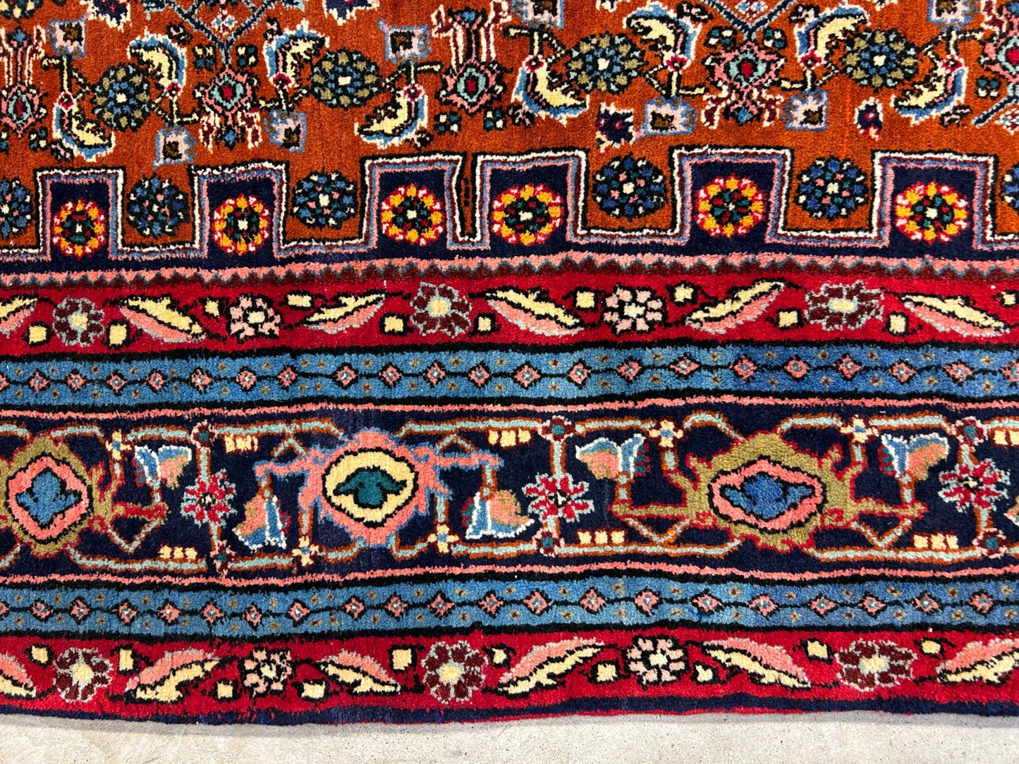 4'8"x7'2" Hand-Knotted 100% Wool Pile Bidjare Area Rug - Carpet