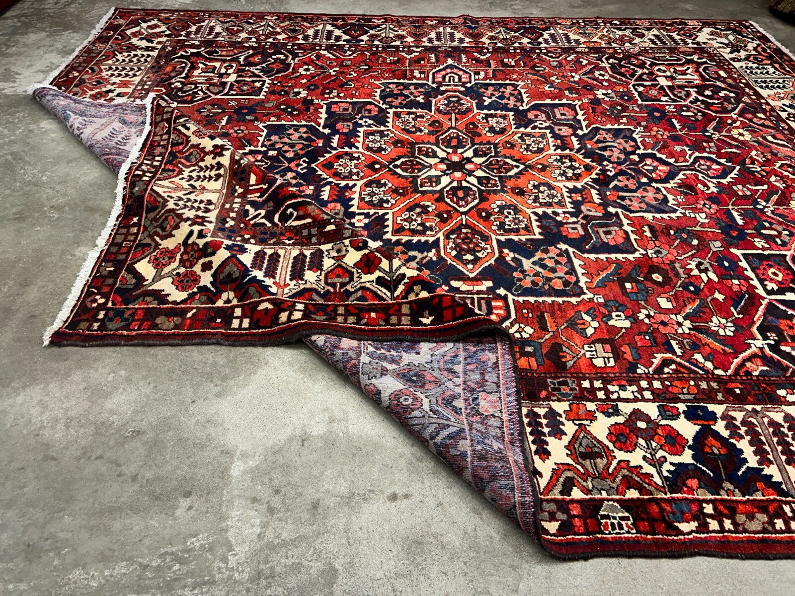 10'3"x12'2" Hand-Knotted 100% Wool Pile Bakhtiarie Rug