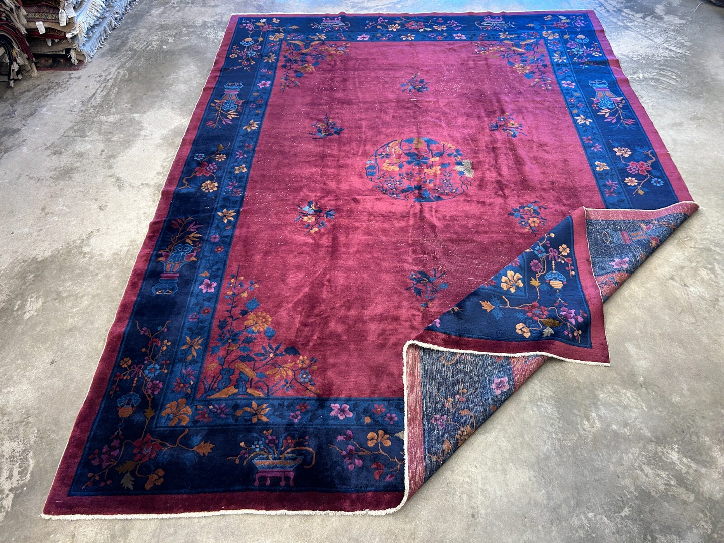 9'x12' Collector Antique Hand-Knotted 100% Wool Pile Art Deco Nichols Rug