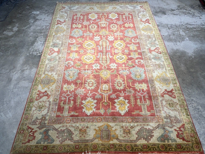 6'2"x8'11" Hand-Knotted 100% Wool Pile India-Farahane Carpet - Area Rug