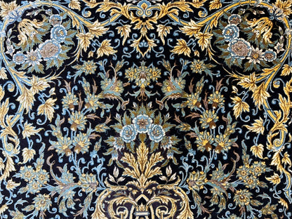 3'4"x5'2" Exquisite Extra-Fine Hand-Knotted 100% Silk Qume Area Rug