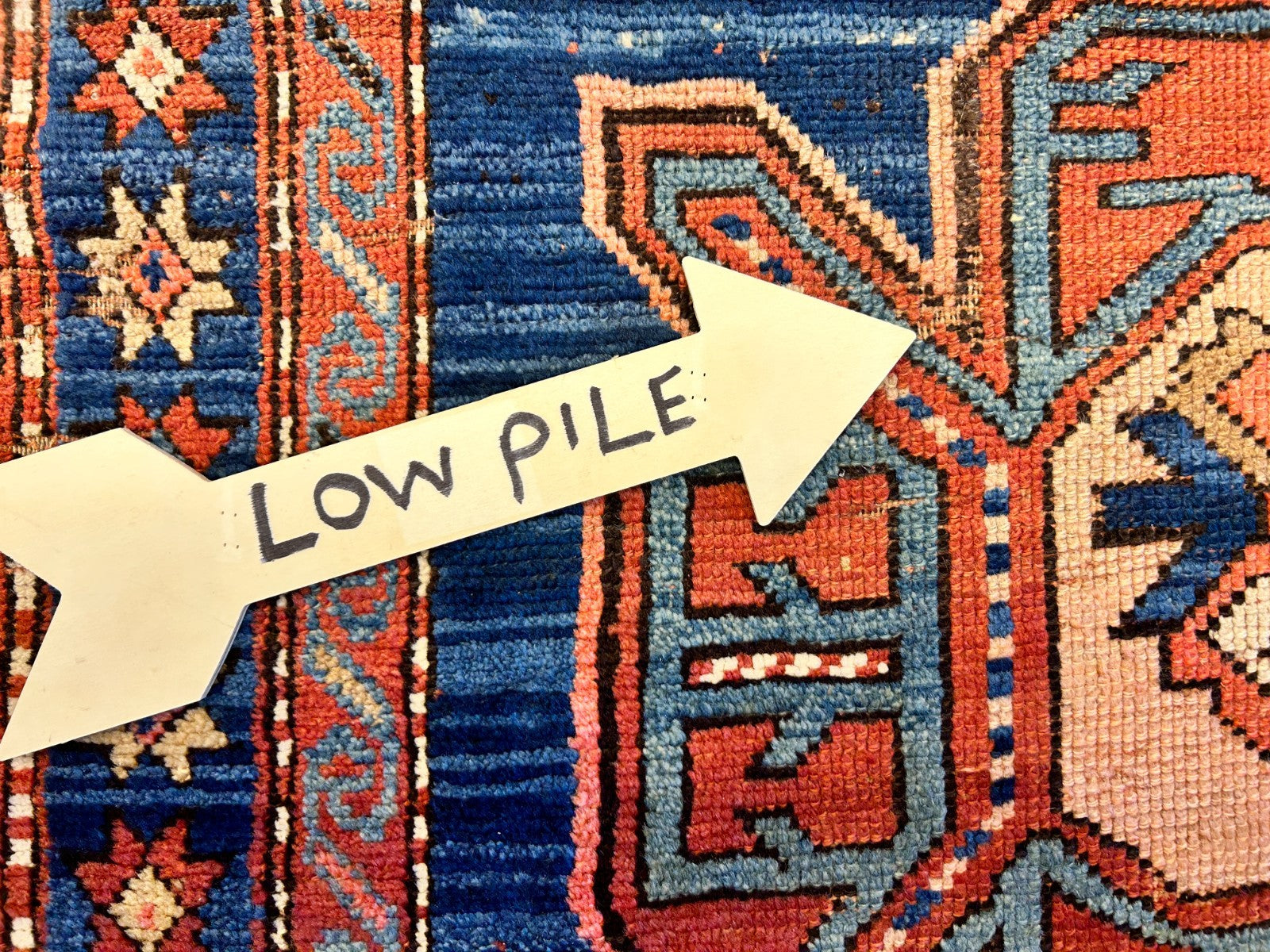 Collector Item - 4'1"x7'3" Antique Hand-Knotted 100% Wool Pile Russian Kazak Rug