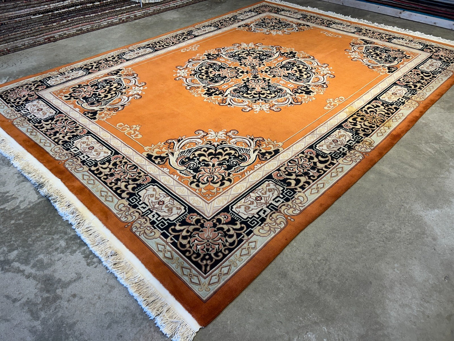 9'x12' Hand-Knotted 100% Wool Pile Oriental Rug