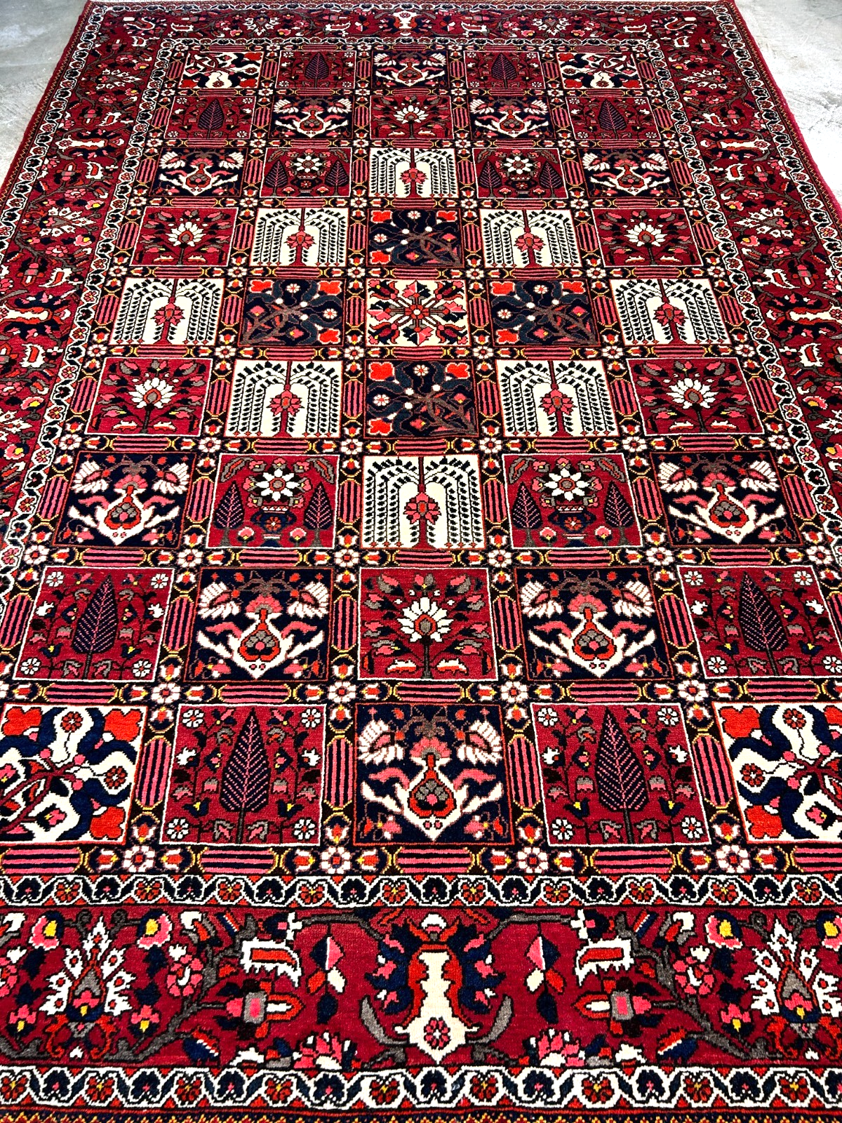6'11"x10'3" Hand-Knotted 100% Lamb Wool Bakhtiarie Carpet - Area Rug