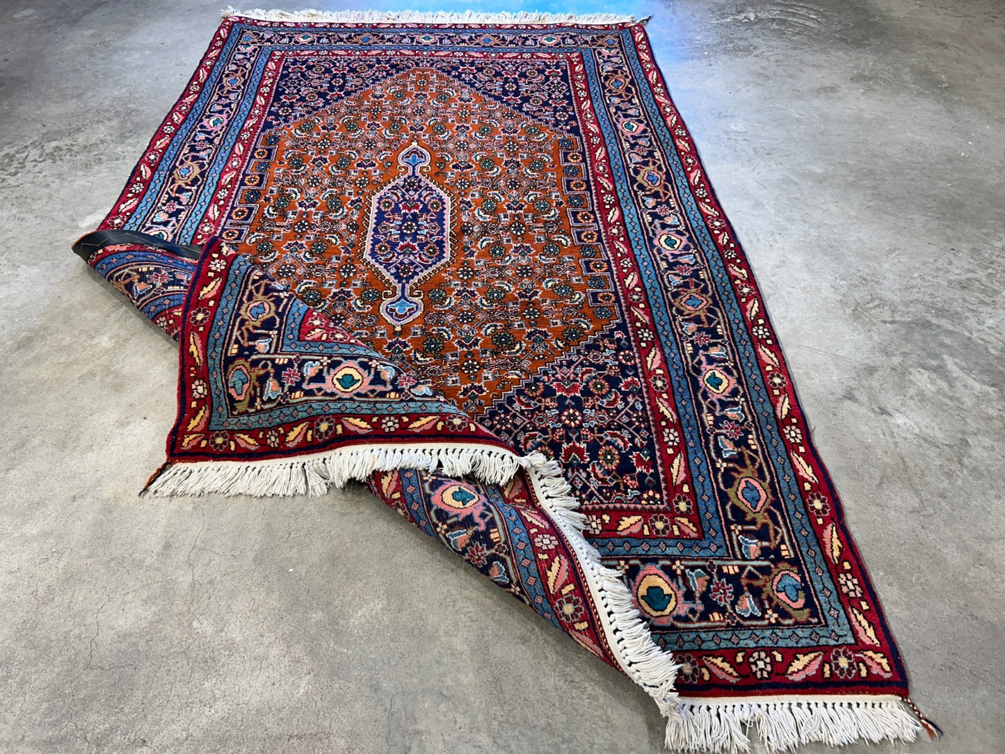 4'8"x7'2" Hand-Knotted 100% Wool Pile Bidjare Area Rug - Carpet