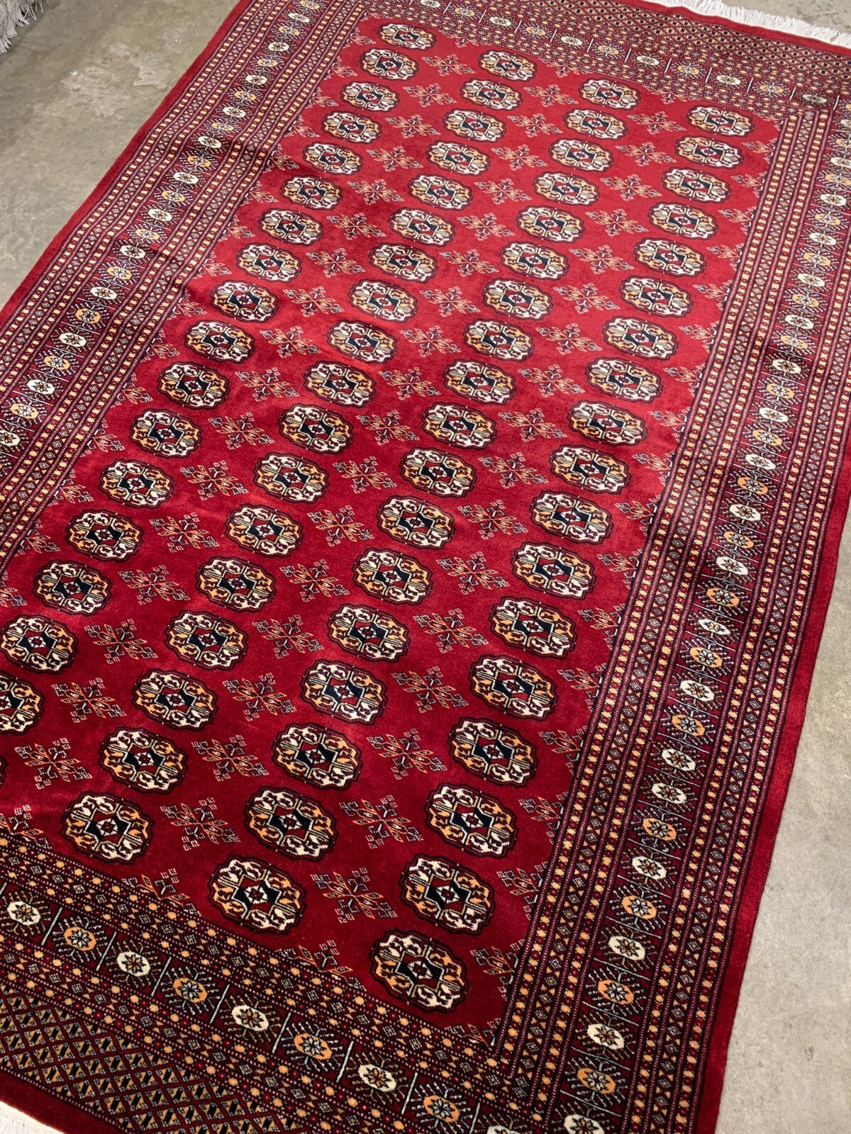 5'1" x 8'0" Hand-Knotted 100% Wool Pile Bokhara Area Rug