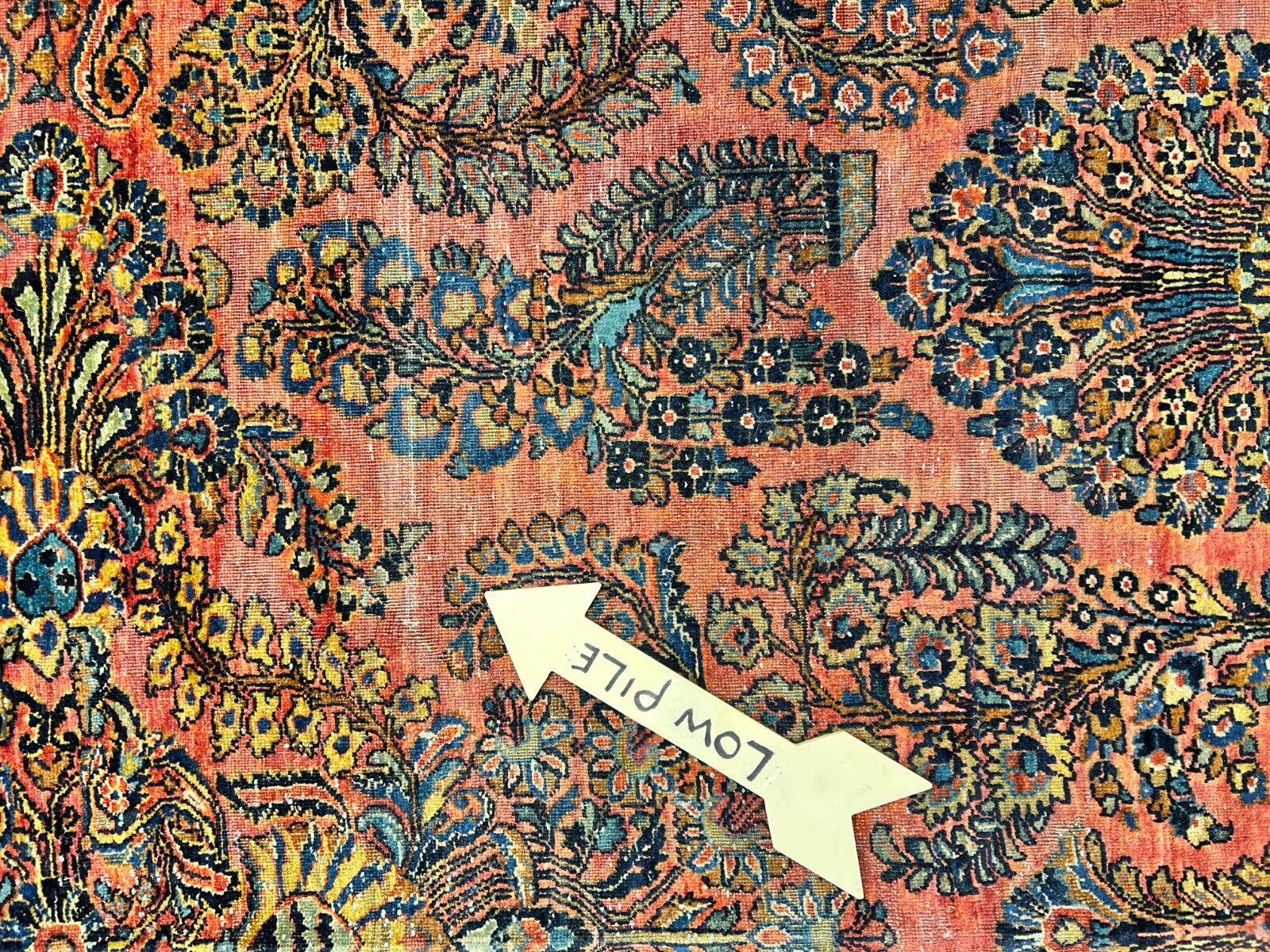 8'11"x11'8" Antique Fine Lamb Wool Sarouke Rug Hand-knotted Carpet