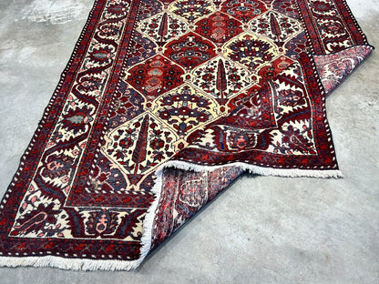 5'3"x9'6" Hand-Knotted 100% Wool Pile Bakhtiarie Carpet - Area Rug