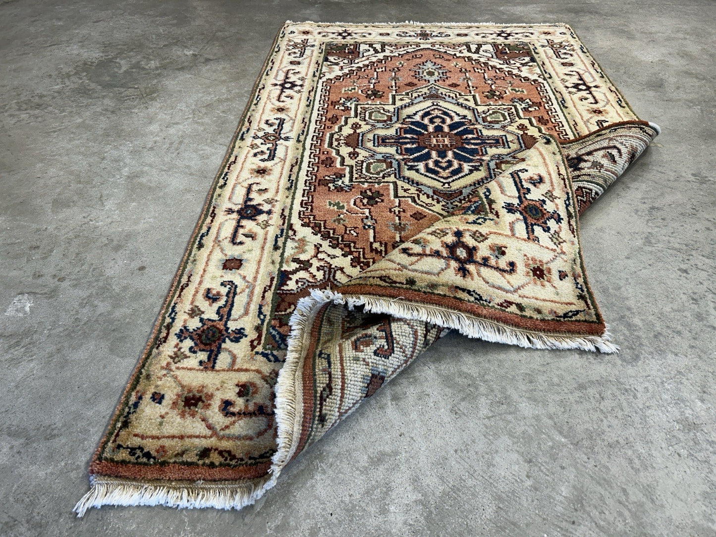 3’x5’ Hand-Knotted 100% Wool Indoserapi Area Rug - Carpet