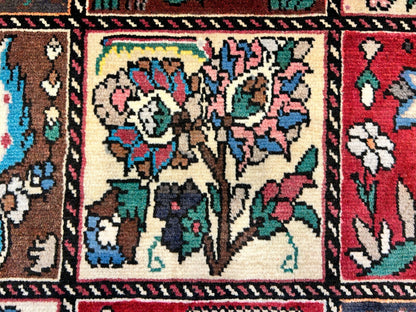 6'9"x9'5" Hand-Knotted 100% Lamb Wool Bakhtiarie Carpet - Area Rug