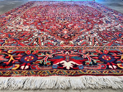 7'9"x11'4" Hand-Knotted 100% Wool Pile Herize Rug
