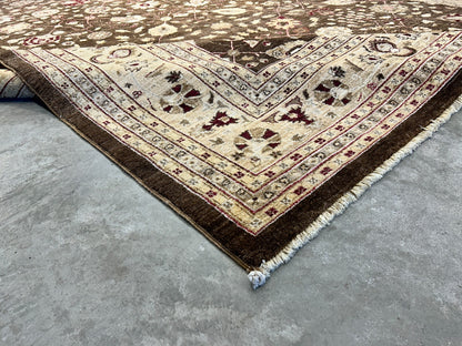 9'3"x12' Hand-Knotted 100% Wool Pile Agra Design Carpet - Area Rug