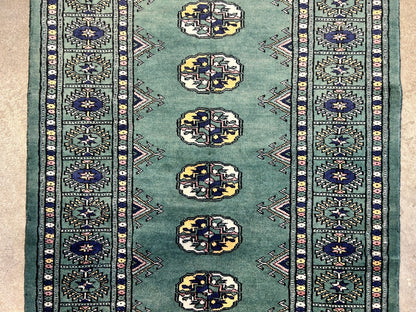 2'8"x4'1" Hand-Knotted 100% Wool Pile Bokhara Rug