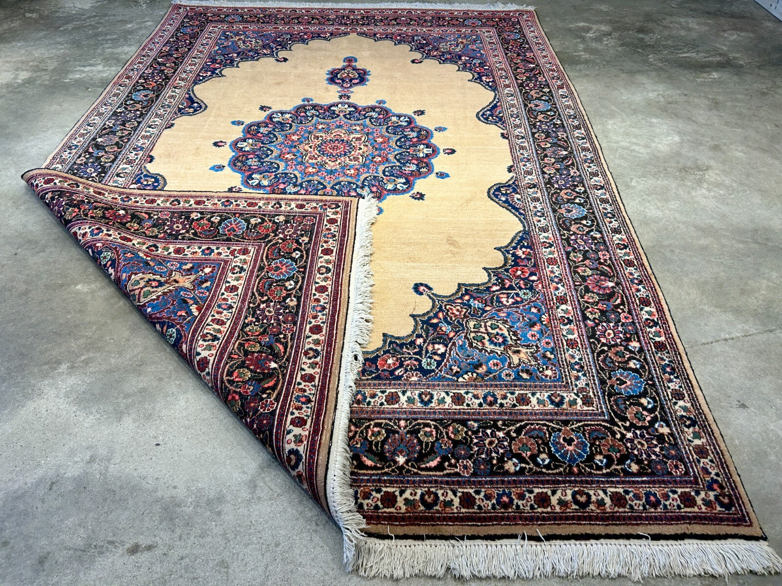 6'11"x10'3" Antique Hand-Knotted Wool Oriental Mood Rug - Area Carpet