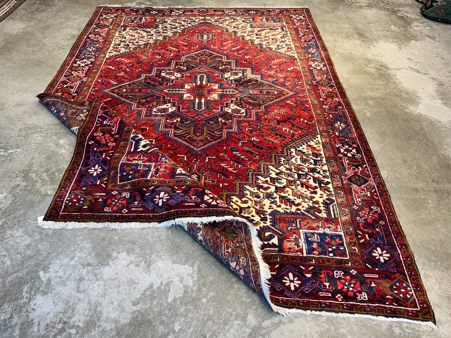 7'9"x11'2" Hand-Knotted 100% Wool Pile Herize Rug