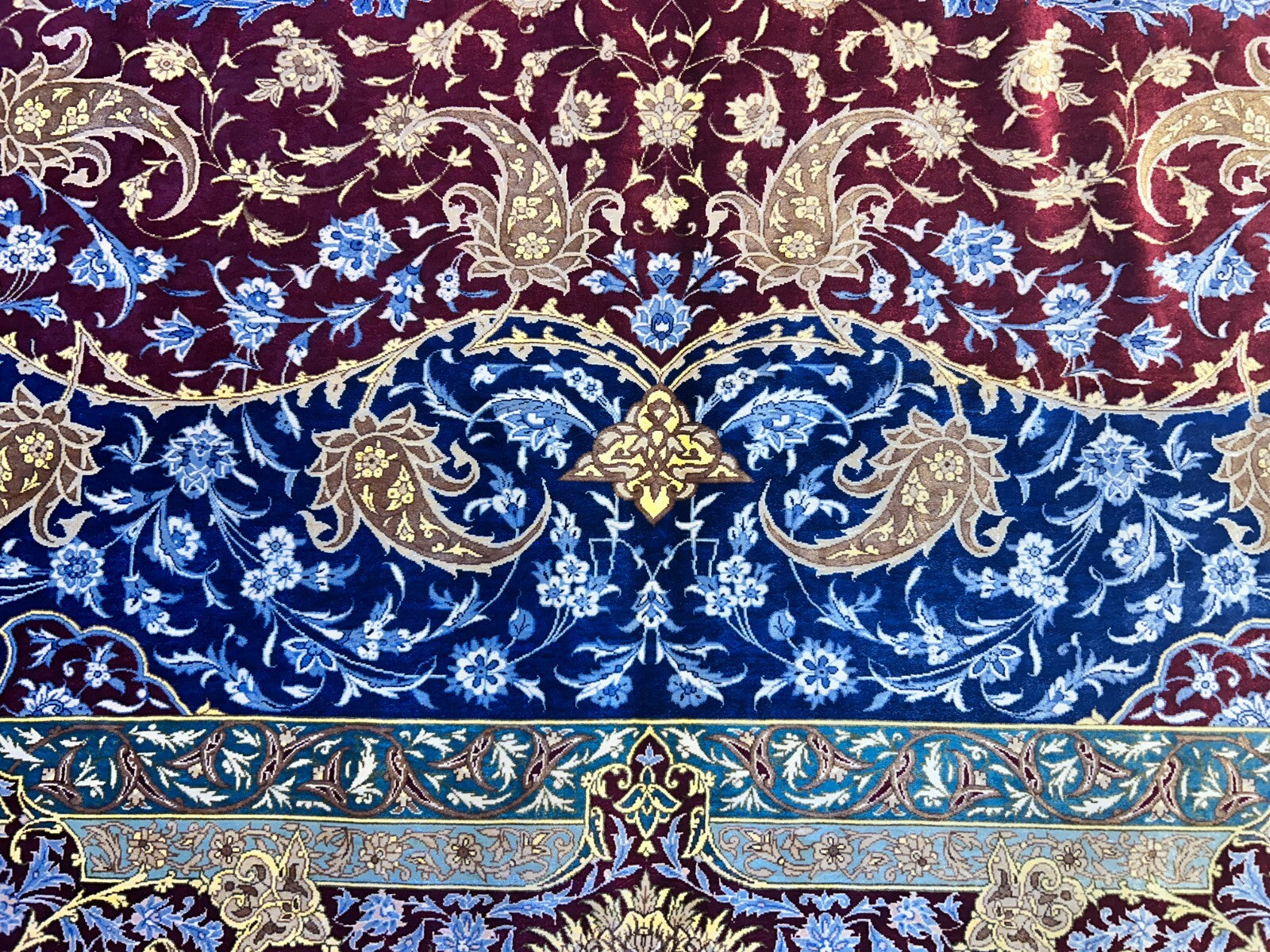 9'7"x12'10" Exquisite Signed Hand-Knotted 100% Silk Qume Rug