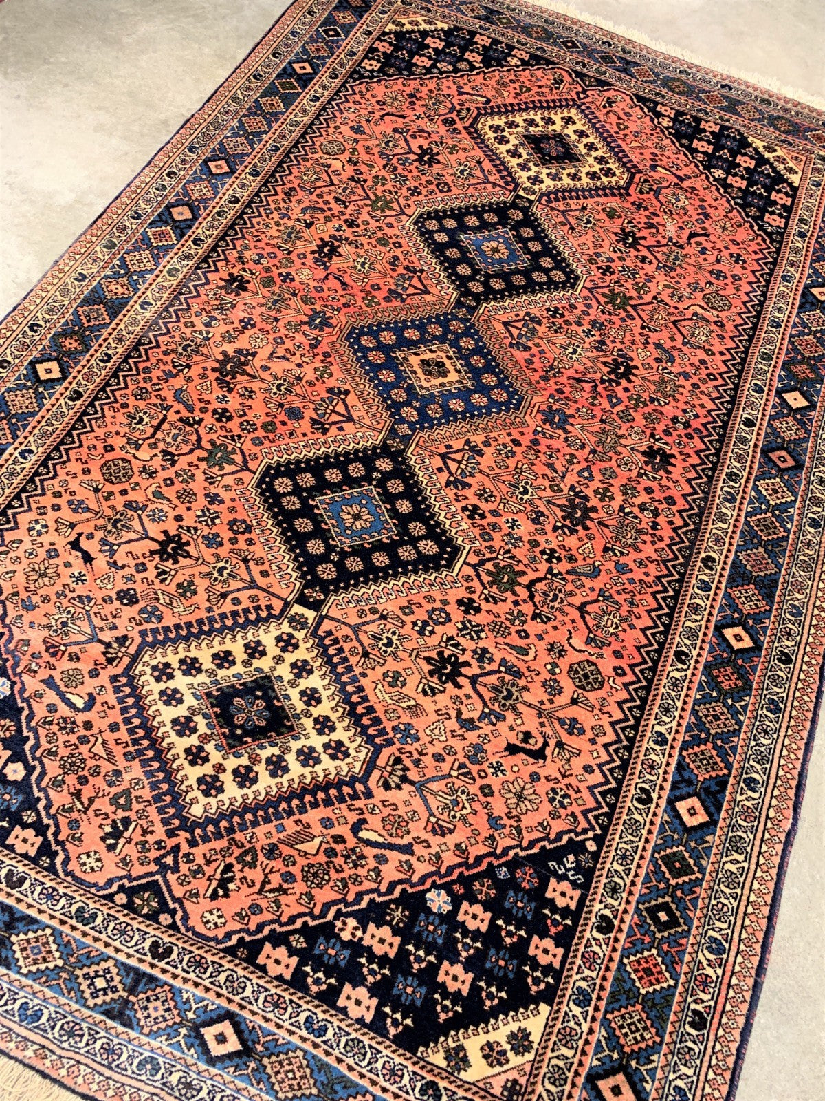 5'2'' x 8' Hand-Knotted 100% Wool Pile Yalameh Area Rug - Carpet