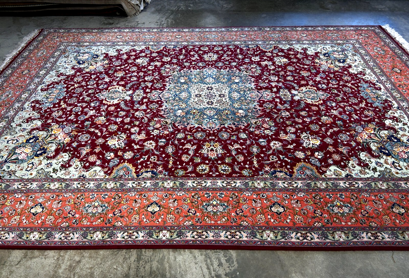 8'x11'7" Extra-Fine 70 Line Silk Foundation Hand-Knotted Wool & Silk Tabrize Rug
