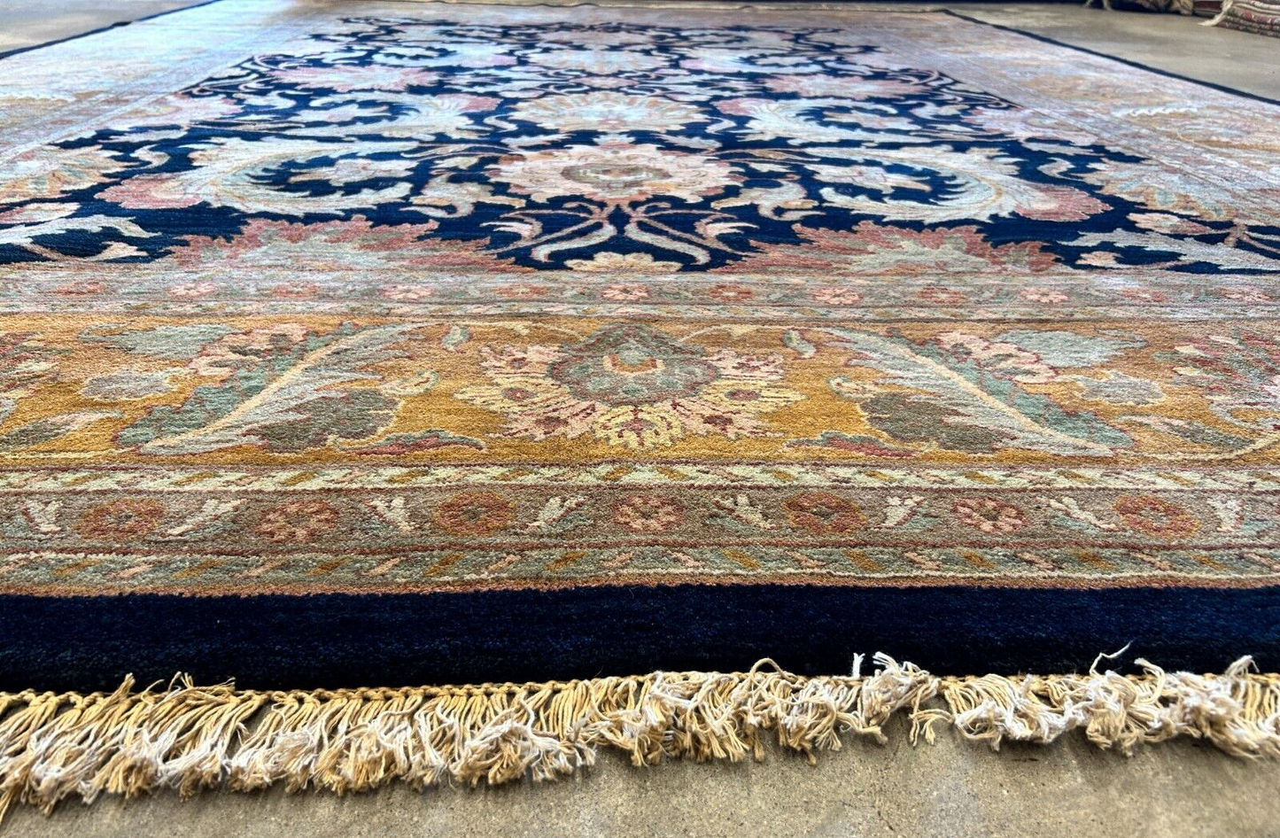 9' x 12' Hand-Knotted 100% Wool Carpet - Indian Agra Area Rug