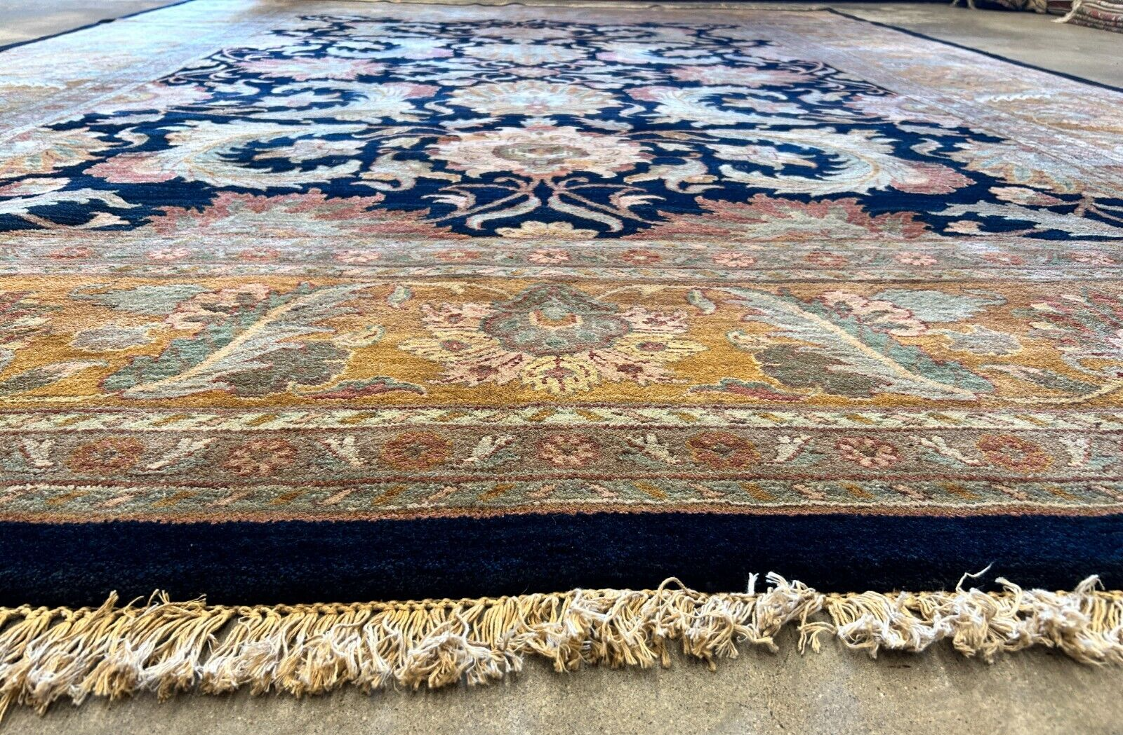9' x 12' Hand-Knotted 100% Wool Carpet - Indian Agra Area Rug