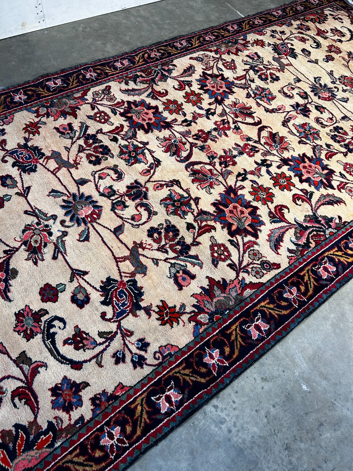 5'1" x 10'3" Hand-Knotted 100% Wool Pile Nahavande Area Rug - Carpet