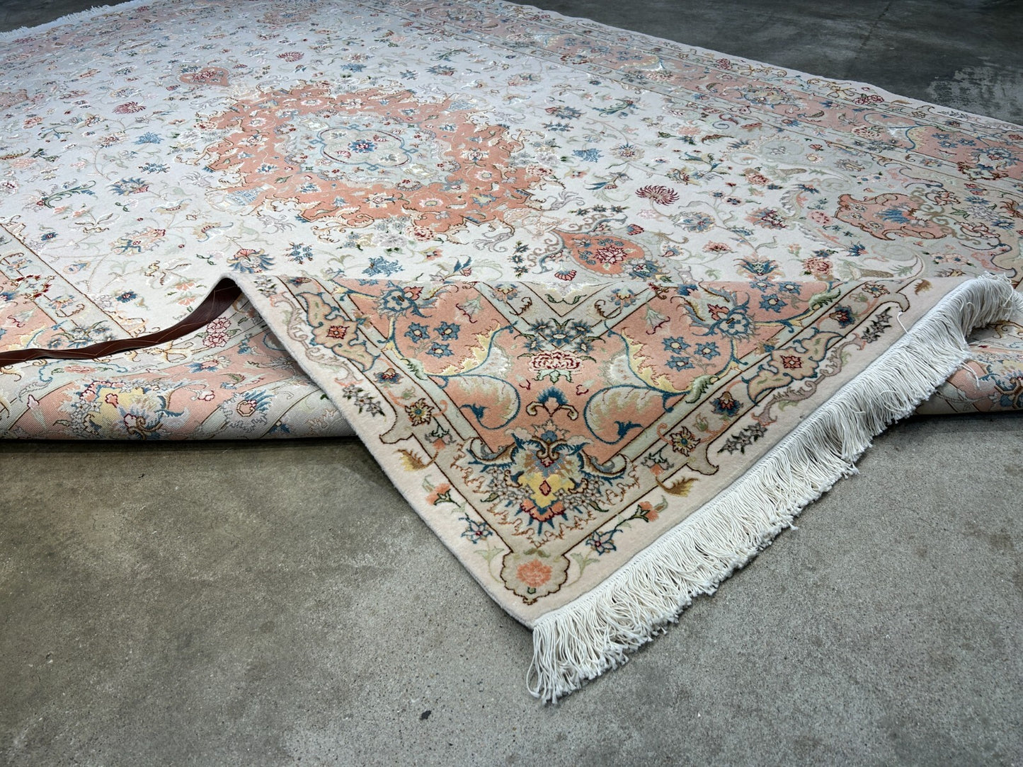 6'7"x9'10" Extra-Fine Hand-Knotted Wool & Silk Blend Tabrize Carpet - Area Rug