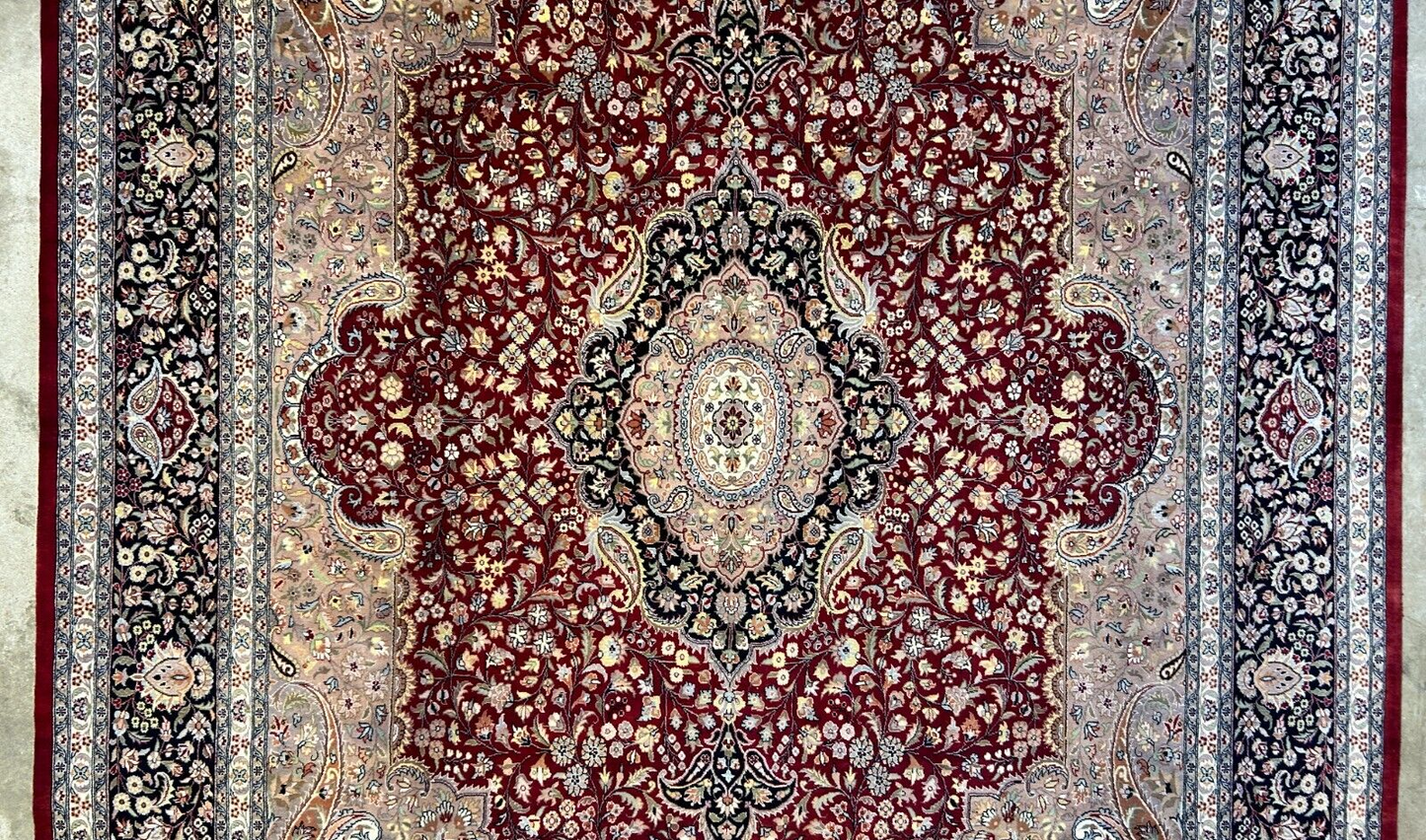 9'x12' Hand-Knotted 100% Wool Pile Tabrize Carpet - Area Rug