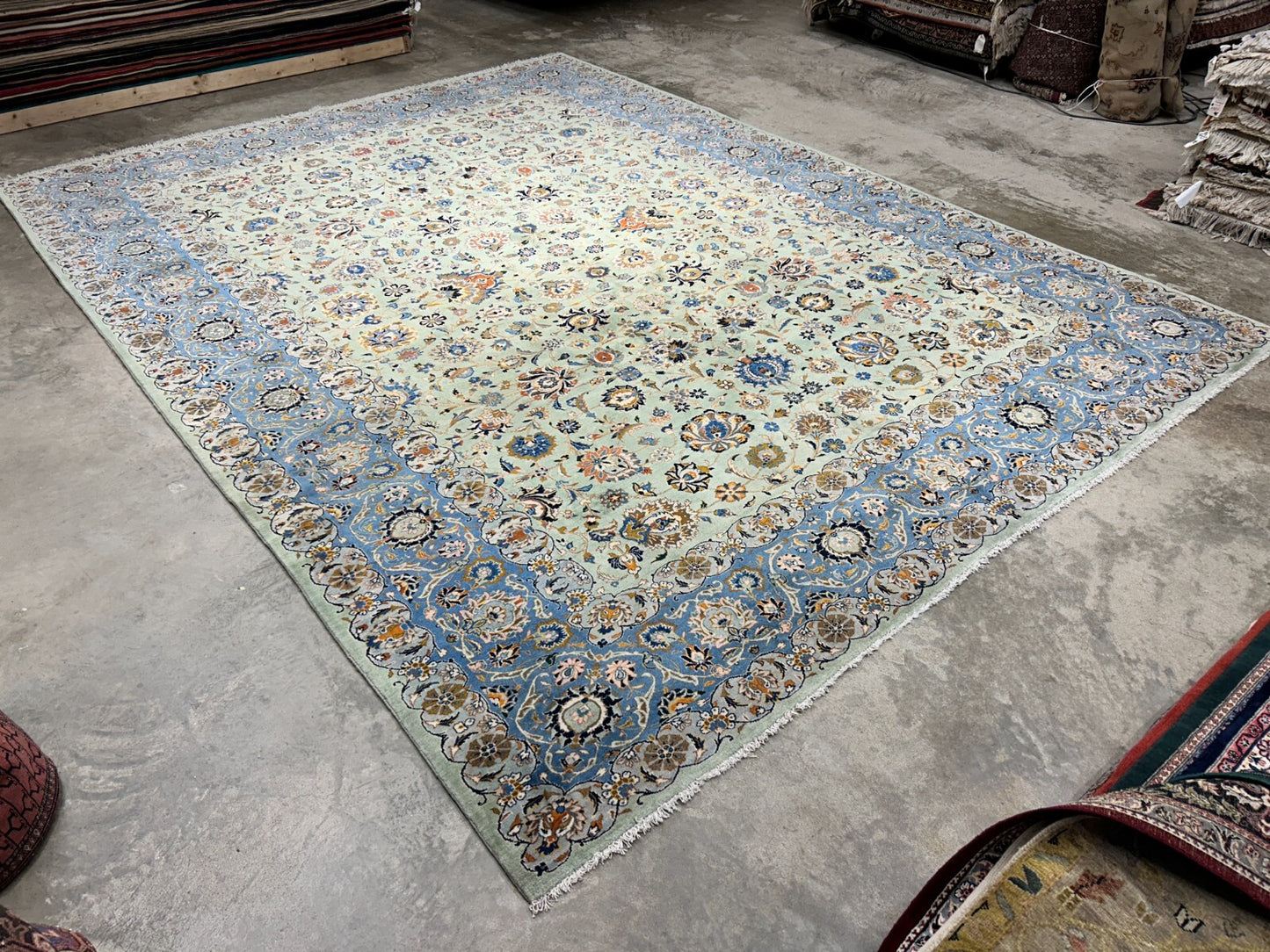 10'6"x14'6" Hand-Knotted 100% Wool Pile Kashane Rug