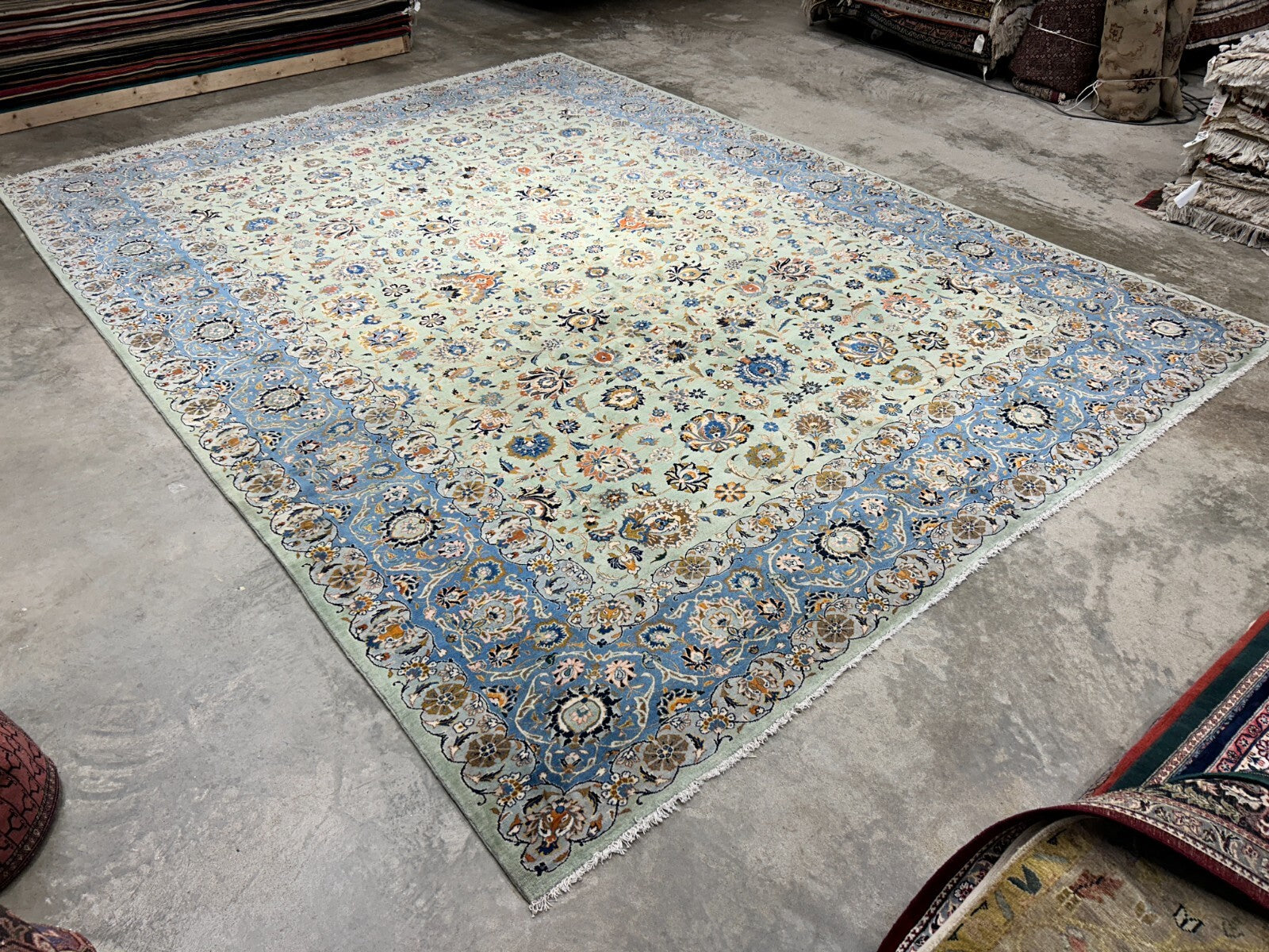 10'6"x14'6" Hand-Knotted 100% Wool Pile Kashane Rug